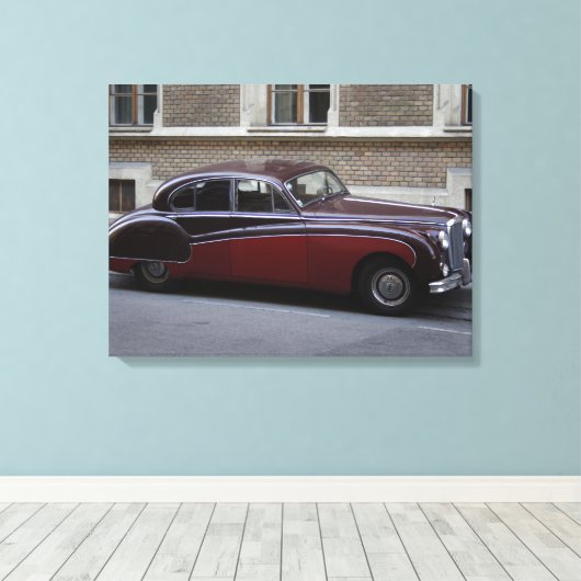 Red Jaguar Mark IX Canvas Afdruk (Insitu (Houten vloer))
