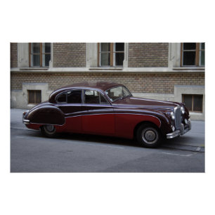 Red Jaguar Mark IX Perfect Poster