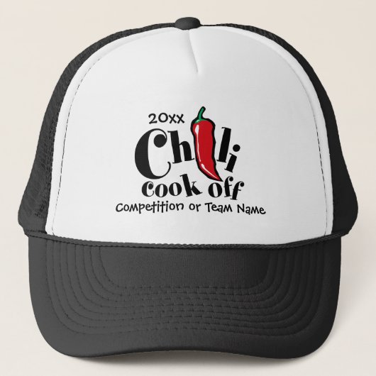 Red Jalapeno Chili Cook off Trucker Pet (Voorkant)