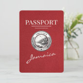 Red Jamaica Passport Bewaar de datum Save The Date (Staand voorkant)