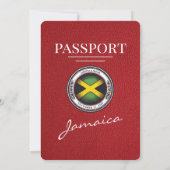 Red Jamaica Passport Wedding Invitation Kaart (Achterkant)