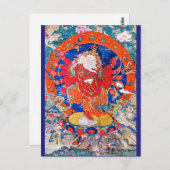 Red Jambhala Buddhist Deity Briefkaart (Voorkant / Achterkant)