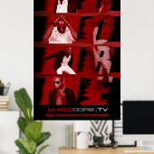 RED James Dore' Poster Black achtergrond (Thuiskantoor)