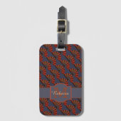 Red Japanese Antique Fans Elegant Personalised Bagagelabel (Voorkant (verticaal))