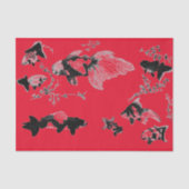  RED JAPANESE FISH Tissue Paper Tissuepapier (Voorkant)