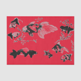  RED JAPANESE FISH Tissue Paper Tissuepapier