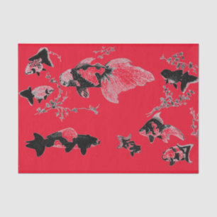 RED JAPANESE FISH Tissue Paper Tissuepapier