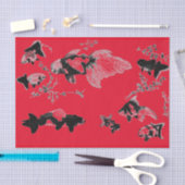 RED JAPANESE FISH Tissue Paper Tissuepapier (Craft)