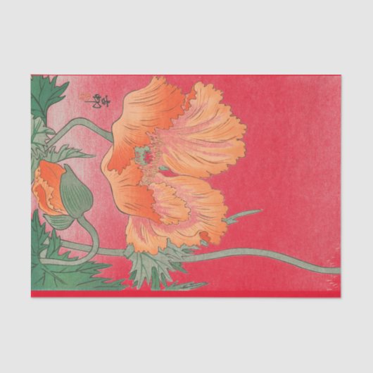 RED JAPANESE POPPY-AFDRUKpapier Tissuepapier (Voorkant)
