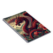 Red Japanese Spiral Notitieboek | Elegant Aziatisc (Rechterzijde)