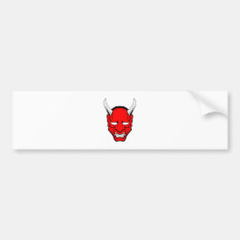 Red Japans Hannya Mask Bumpersticker