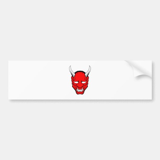 Red Japans Hannya Mask Bumpersticker (Voorkant)
