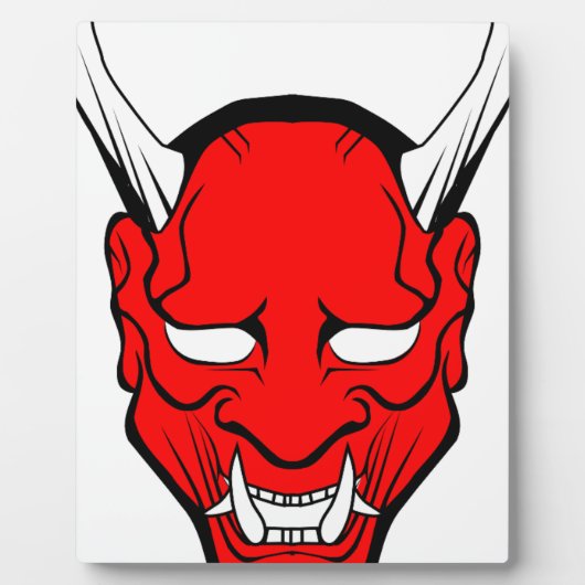 Red Japans Hannya Mask Fotoplaat (Voorkant)