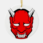 Red Japans Hannya Mask Keramisch Ornament (Voorkant)