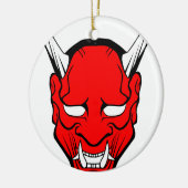 Red Japans Hannya Mask Keramisch Ornament (Links)