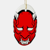 Red Japans Hannya Mask Keramisch Ornament (Rechts)