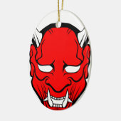 Red Japans Hannya Mask Keramisch Ornament (Links)