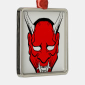 Red Japans Hannya Mask Metalen Ornament (Rechts)