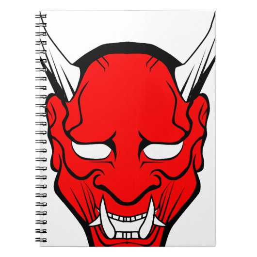 Red Japans Hannya Mask Notitieboek (Voorkant)