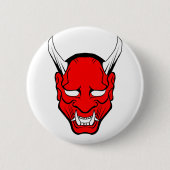 Red Japans Hannya Mask Ronde Button 5,7 Cm (Voorkant)