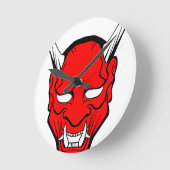 Red Japans Hannya Mask Ronde Klok (Hoek)