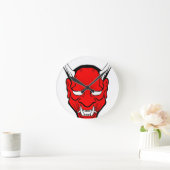 Red Japans Hannya Mask Ronde Klok (Huis)