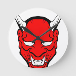 Red Japans Hannya Mask Ronde Klok