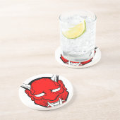 Red Japans Hannya Mask Zandsteen Onderzetter (Zijkant)