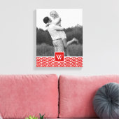 Red Japans Patroon | Foto met monogram Canvas Afdruk (Insitu (Woonkamer))
