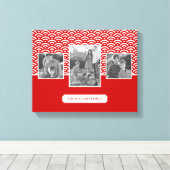 Red Japans Patroon | Foto's en tekst van de famili Canvas Afdruk (Insitu (Houten vloer))