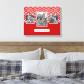 Red Japans Patroon | Foto's en tekst van de famili Canvas Afdruk (Insitu (Slaapkamer))