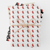 Red Japans Quince Blossom illustratie hart Inpakpapier Vel (In situ)