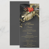 Red Jasmine Dark Tropical Wedding Menu (Voorkant / Achterkant)