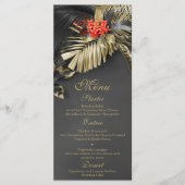 Red Jasmine Dark Tropical Wedding Menu (Voorkant)