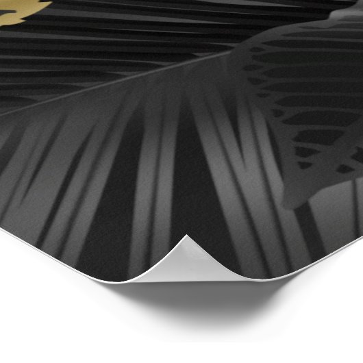 Red Jasmine Dark Tropical Wedding Poster (Hoek)