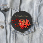 Red Jasmine Dark Tropical Wedding Ronde Button 4,0 Cm (In situ)