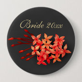 Red Jasmine Dark Tropical Wedding Ronde Button 4,0 Cm (Voorkant)