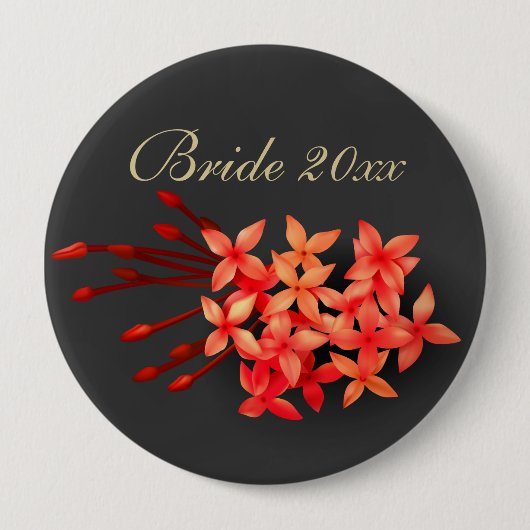 Red Jasmine Dark Tropical Wedding Ronde Button 4,0 Cm (Voorkant)