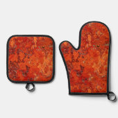 Red Jasper-ontwerp Ovenwant & Pannenlap Set (Voorkant)