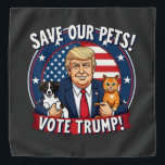 Red je huisdieren Stem Trump huisdieren voor Trump Bandana<br><div class="desc">Trump 2024,  bescherming van huisdieren,  stem Trump,  dierenveiligheid,  verkiezing 2024,  pro-Trump,  Trump met huisdieren,  honden- en kattenfoto,  verkiezing van dierenliefhebbers,  politieke huisdieren,  Trump-supporter,  veiligheid van huisdieren,  verkiezingscampagne</div>