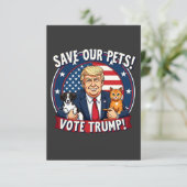 Red je huisdieren Stem Trump huisdieren voor Trump Bedankkaart (Staand voorkant)