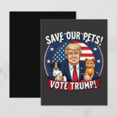 Red je huisdieren Stem Trump huisdieren voor Trump Bedankkaart (Voorkant / Achterkant)