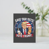 Red je huisdieren Stem Trump huisdieren voor Trump Briefkaart (Staand voorkant)