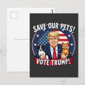 Red je huisdieren Stem Trump huisdieren voor Trump Briefkaart (Voorkant / Achterkant)
