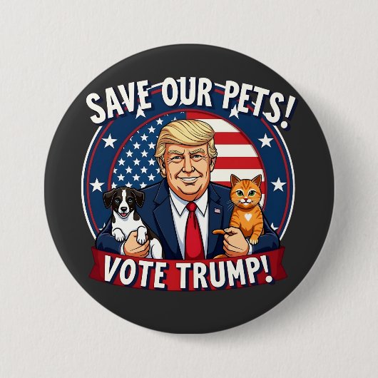 Red je huisdieren Stem Trump huisdieren voor Trump Ronde Button 7,6 Cm (Voorkant)