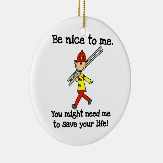 Red je leven Brandweerman Tshirts en geschenken Keramisch Ornament (Rechts)