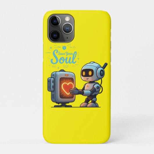 Red je ziel Schattige robot houdt van hart – Futur Case-Mate iPhone Case (Achterkant)