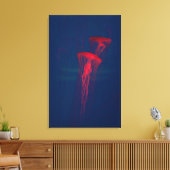 Red Jellyfish Canvas Afdruk (Insitu (Woonkamer))