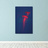 Red Jellyfish Canvas Afdruk (Insitu (Houten vloer))