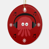 Red Jellyfish DJ & Snowflakes  Keramisch Ornament (Links)